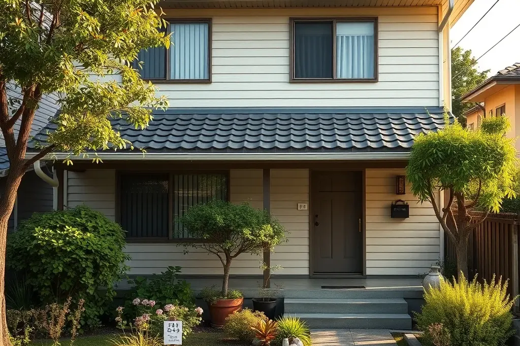 庭が手入れされた2階建ての家(AIで作成したイメージ)